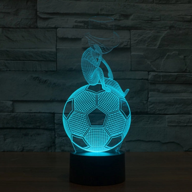 7 Colour Discoloration Creative Visual Stereo Lamp Night Light, Thinking Football Style