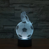 7 Colour Discoloration Creative Visual Stereo Lamp Night Light, Thinking Football Style