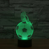 7 Colour Discoloration Creative Visual Stereo Lamp Night Light, Thinking Football Style