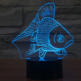 7 Color Discoloration Creative Visual Stereo Lamp Desk Lamp Night Light, Goldfish Style