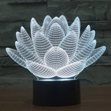 7 Color Discoloration Creative Visual Stereo Lamp Desk Lamp Night Light, Lotus Style