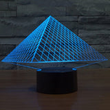 7 Colour Discoloration Creative Visual Stereo Lamp Desk Lamp Night Light, Pyramid Style