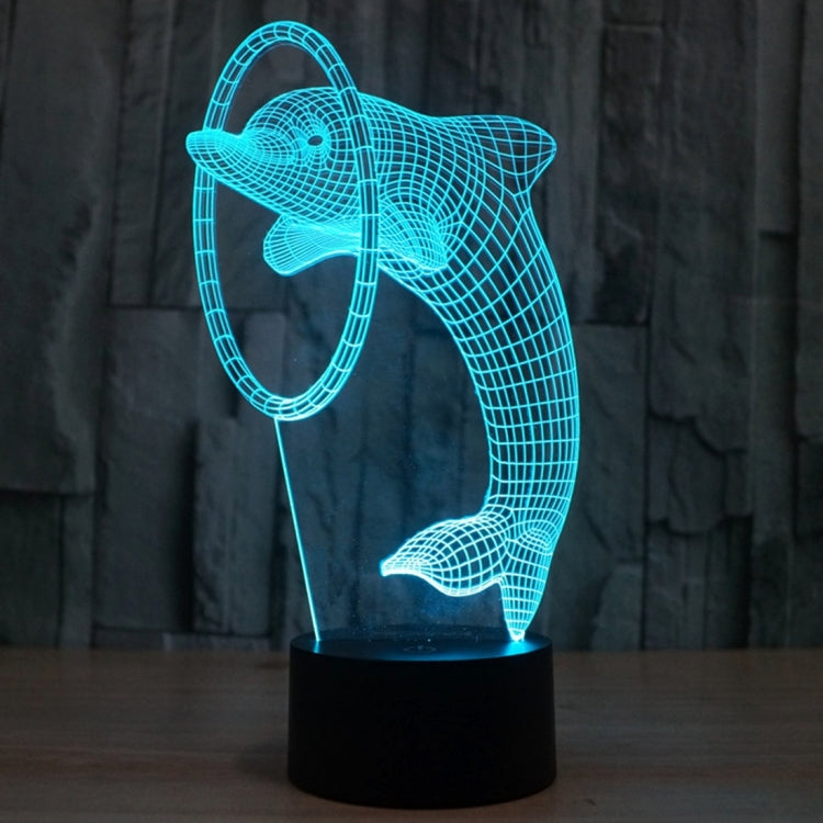 7 Colour Discoloration Creative Visual Stereo Lamp Desk Lamp Night Light, Dolphin Style