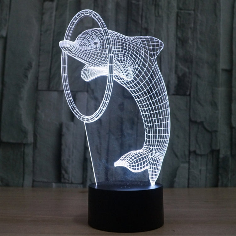 7 Colour Discoloration Creative Visual Stereo Lamp Desk Lamp Night Light, Dolphin Style