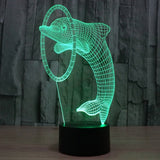 7 Colour Discoloration Creative Visual Stereo Lamp Desk Lamp Night Light, Dolphin Style