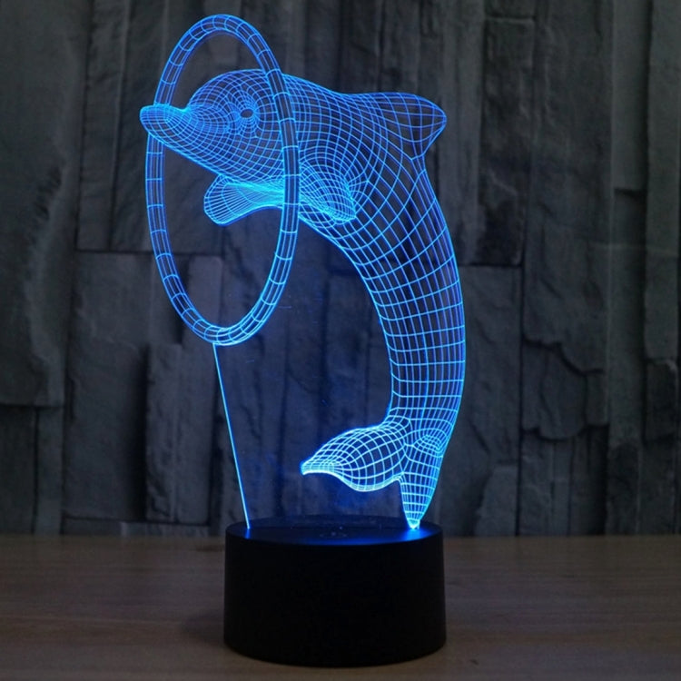 7 Colour Discoloration Creative Visual Stereo Lamp Desk Lamp Night Light, Dolphin Style