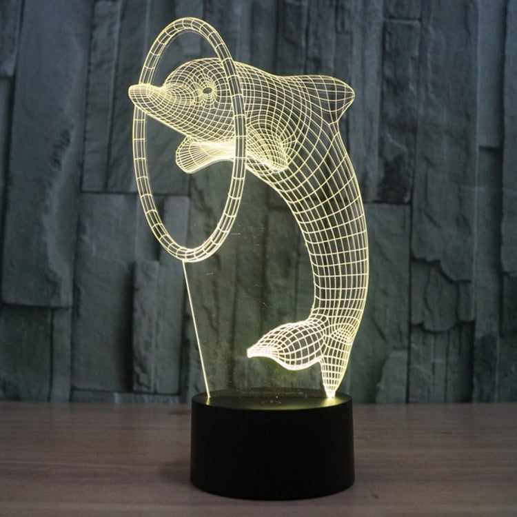 7 Colour Discoloration Creative Visual Stereo Lamp Desk Lamp Night Light, Dolphin Style