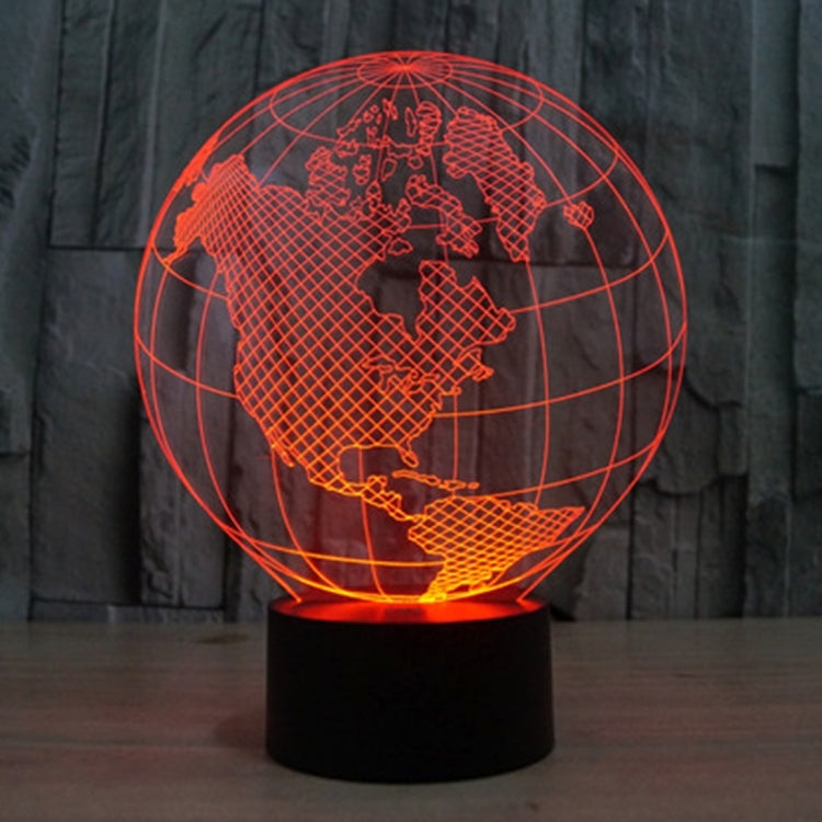 7 Colour Discoloration Creative Visual Stereo Lamp Desk Lamp Night Light, America Globe Style
