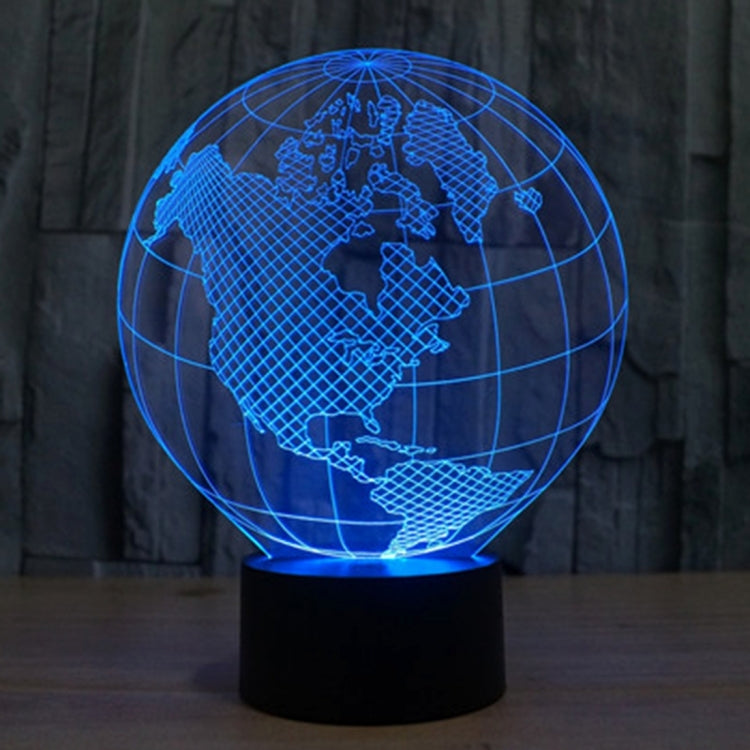 7 Colour Discoloration Creative Visual Stereo Lamp Desk Lamp Night Light, America Globe Style