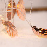 20 LEDs Teenage Style Warm Fairy Decorative Lamp for Christmas, Wedding, Bedroom, Gold Feather Gold Feather