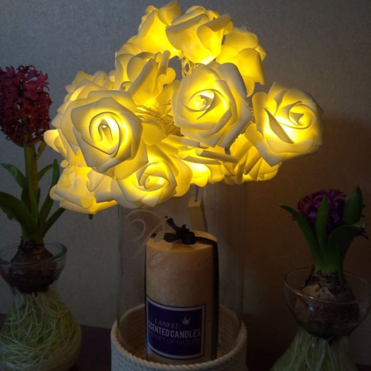 20 LEDs Teenage Style Warm Fairy Decorative Lamp for Christmas, Wedding, Bedroom, Rose Rose