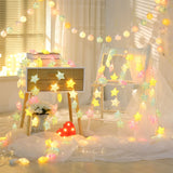20 LEDs Teenage Style Warm Fairy Decorative Lamp for Christmas, Wedding, Bedroom, Cracked Star