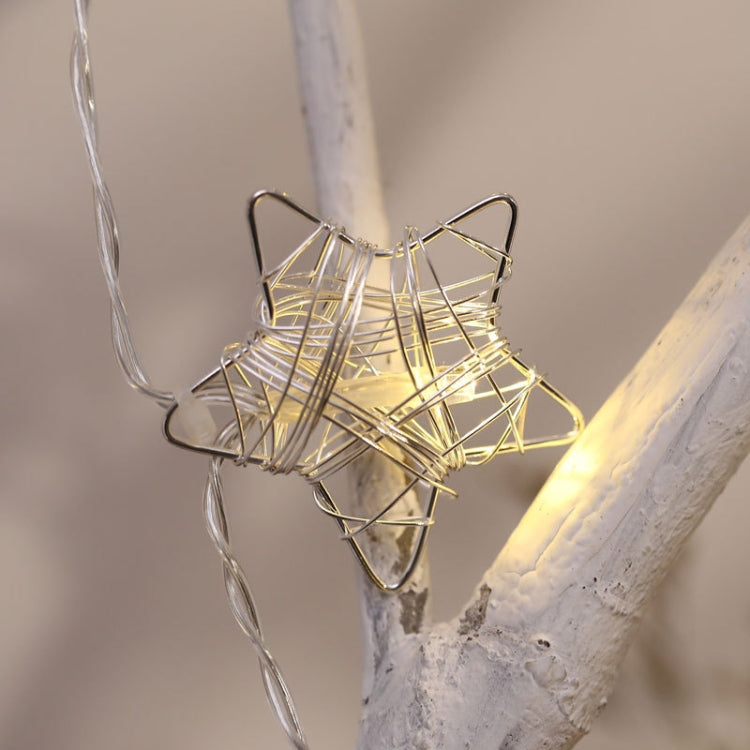 20 LEDs Teenage Style Warm Fairy Decorative Lamp for Christmas, Wedding, Bedroom, Hollow Star Hollow Star