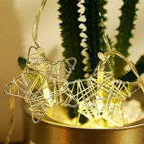 20 LEDs Teenage Style Warm Fairy Decorative Lamp for Christmas, Wedding, Bedroom, Hollow Star