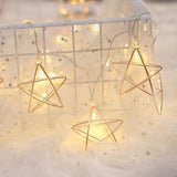 20 LEDs Teenage Style Warm Fairy Decorative Lamp for Christmas, Wedding, Bedroom, Iron Star
