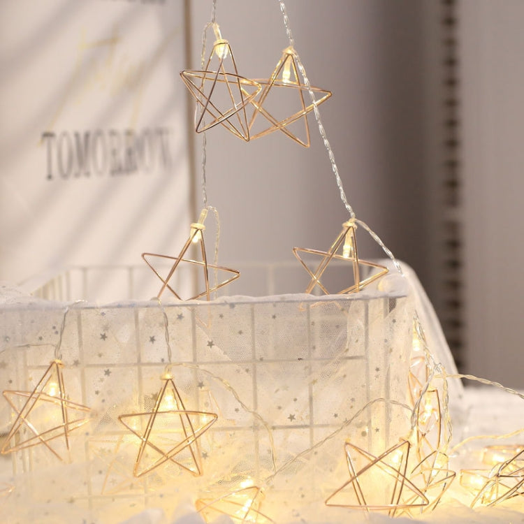 20 LEDs Teenage Style Warm Fairy Decorative Lamp for Christmas, Wedding, Bedroom, Iron Star