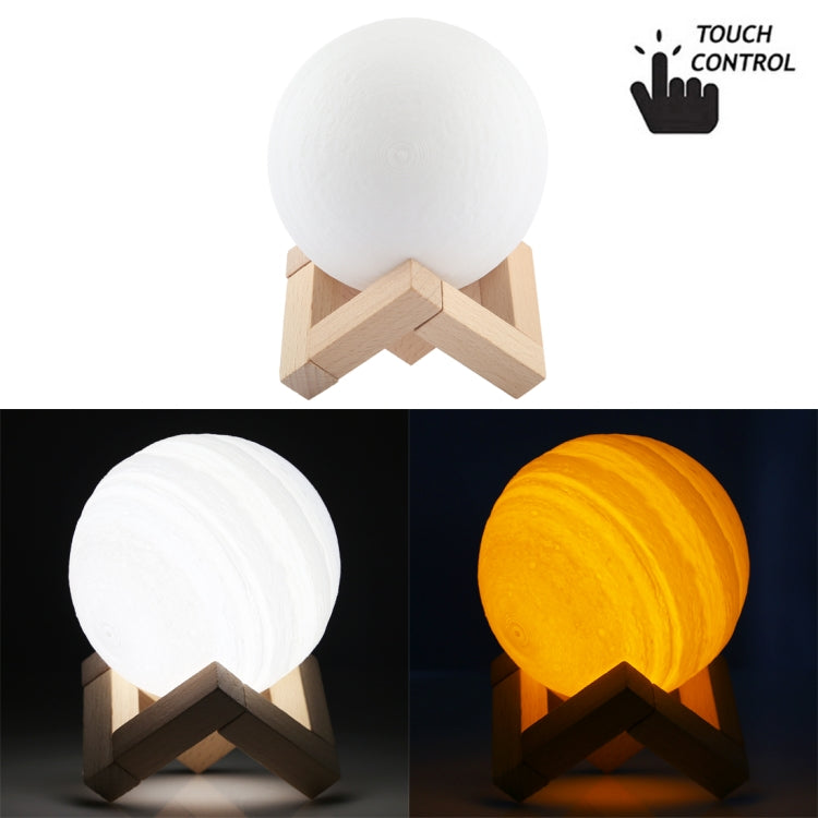 USB Charging 2-Color Changing Energy-saving LED Night Light with Wooden Holder Base, Touch Control 2-Color(10cm) Touch Control 2-Color(10cm)