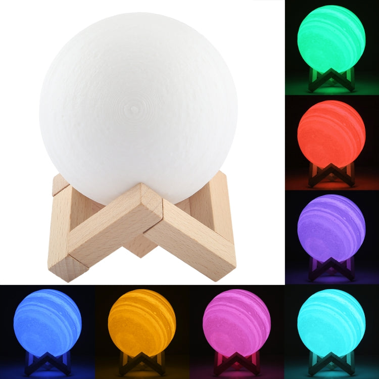 USB Charging 7-Color Changing Energy-saving LED Night Light with Wooden Holder Base, Patted 7-Color(10cm) Patted 7-Color(10cm)