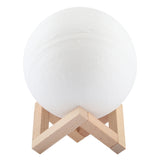 USB Charging 2-Color Changing Energy-saving LED Night Light with Wooden Holder Base, Touch Control 2-Color(15cm)