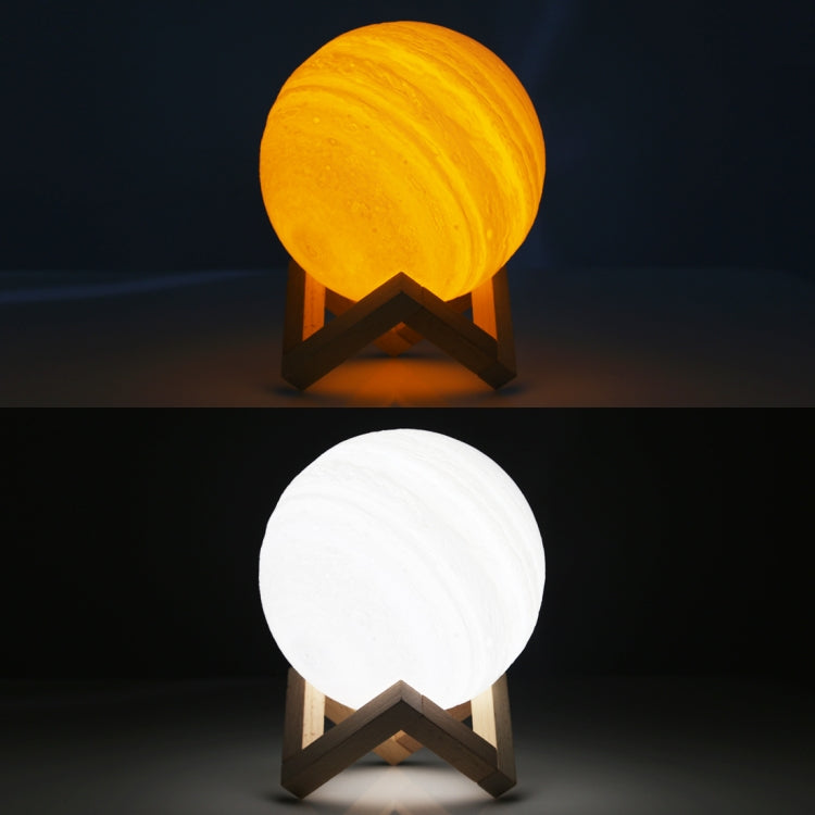USB Charging 2-Color Changing Energy-saving LED Night Light with Wooden Holder Base, Touch Control 2-Color(15cm)