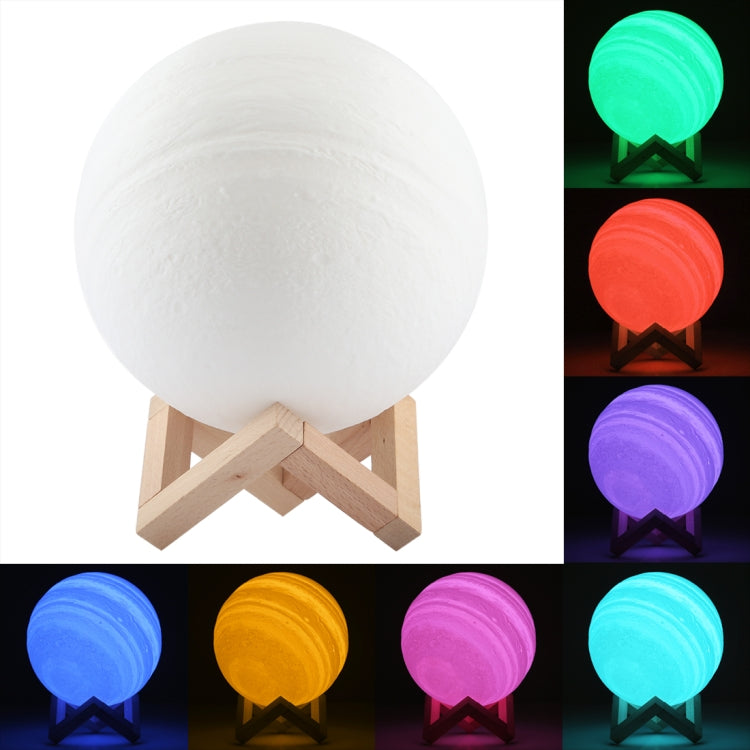 USB Charging 7-Color Changing Energy-saving LED Night Light with Wooden Holder Base, Patted 7-Color(18cm) Patted 7-Color(18cm)