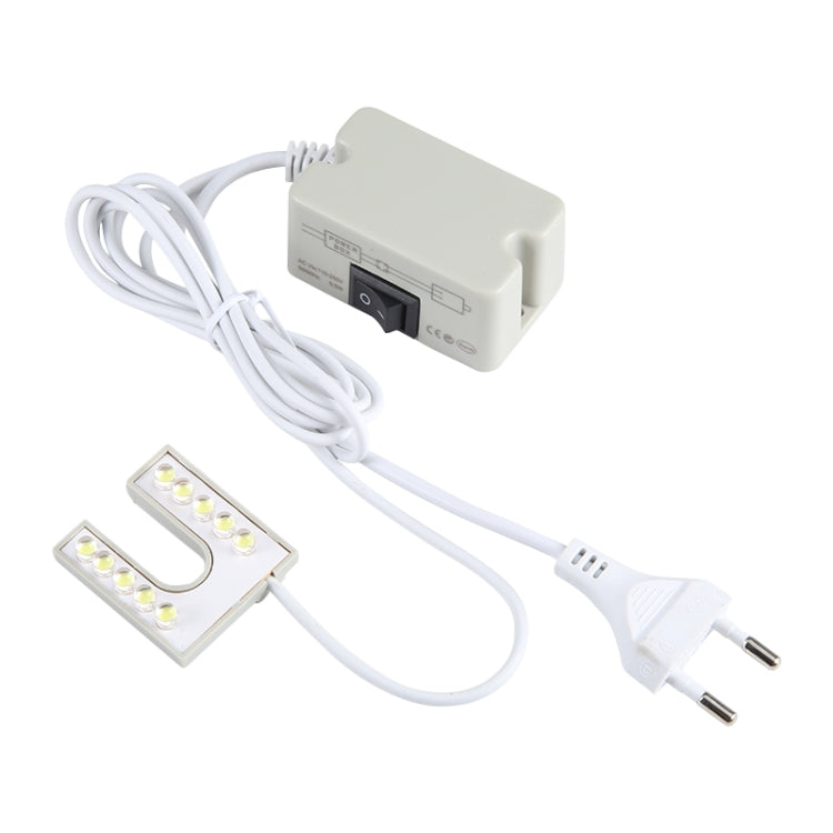 10 LEDs Sewing Machine Lamp U-shaped Highlight Magnet Working Energy-saving Lamp EU Plug
