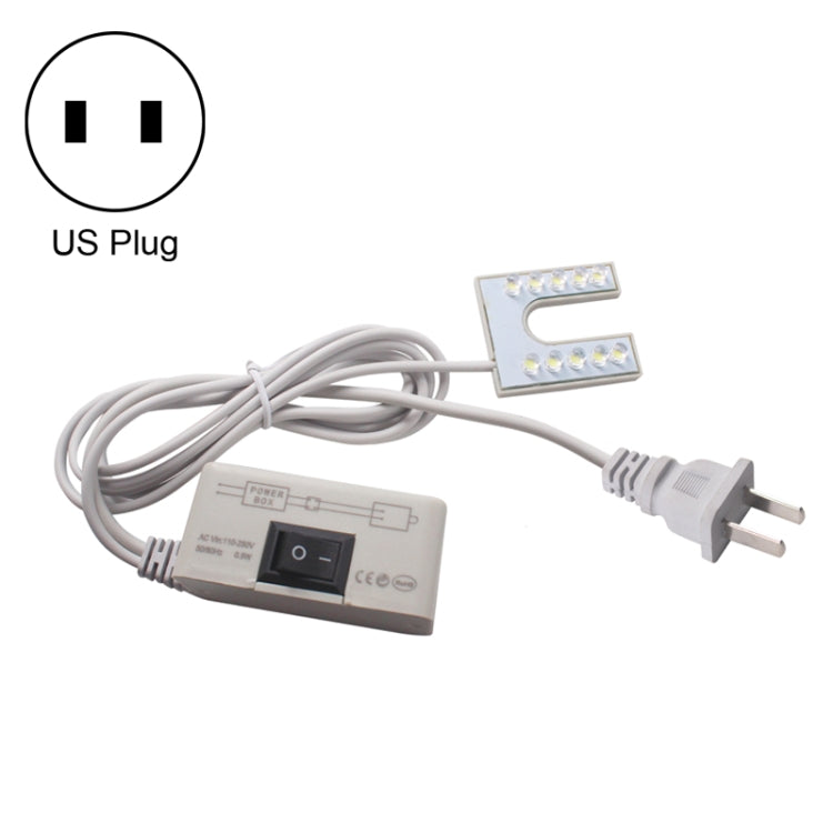 10 LEDs Sewing Machine Lamp U-shaped Highlight Magnet Working Energy-saving Lamp US Plug