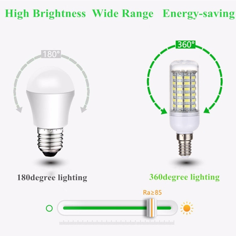 E14 5.5W 69 LEDs SMD 5730 LED Corn Light Bulb, AC 110-130V, AC 110-130V