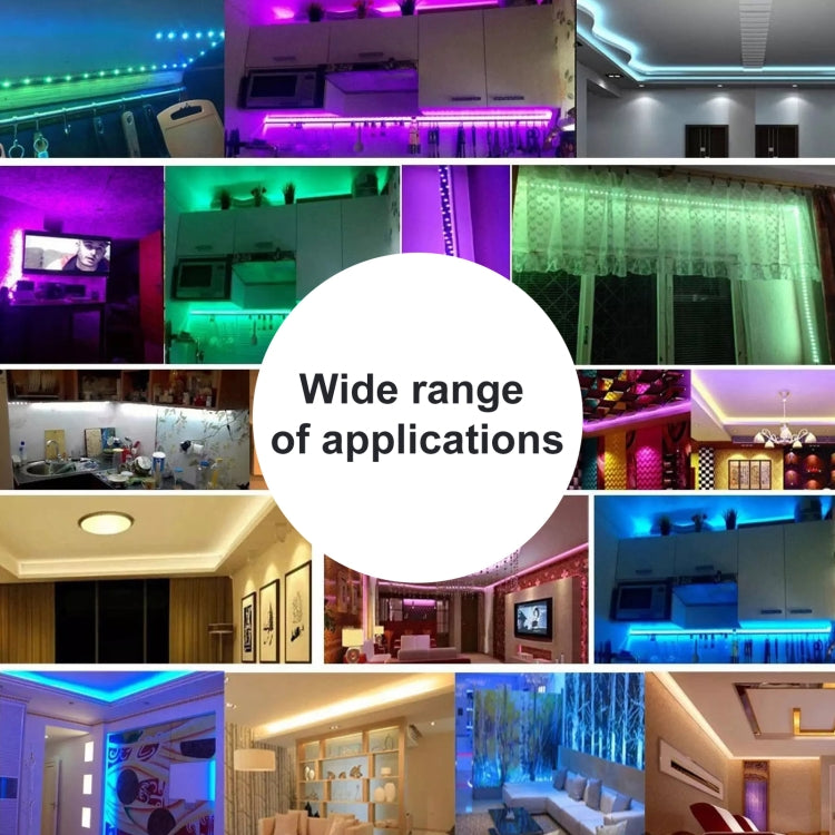 20m 600 LEDs SMD 5050 IP44 Waterproof RGB Light Strip with 24-keys Bluetooth + Music Remote Control, EU Plug, 20m 600 LEDs IP44