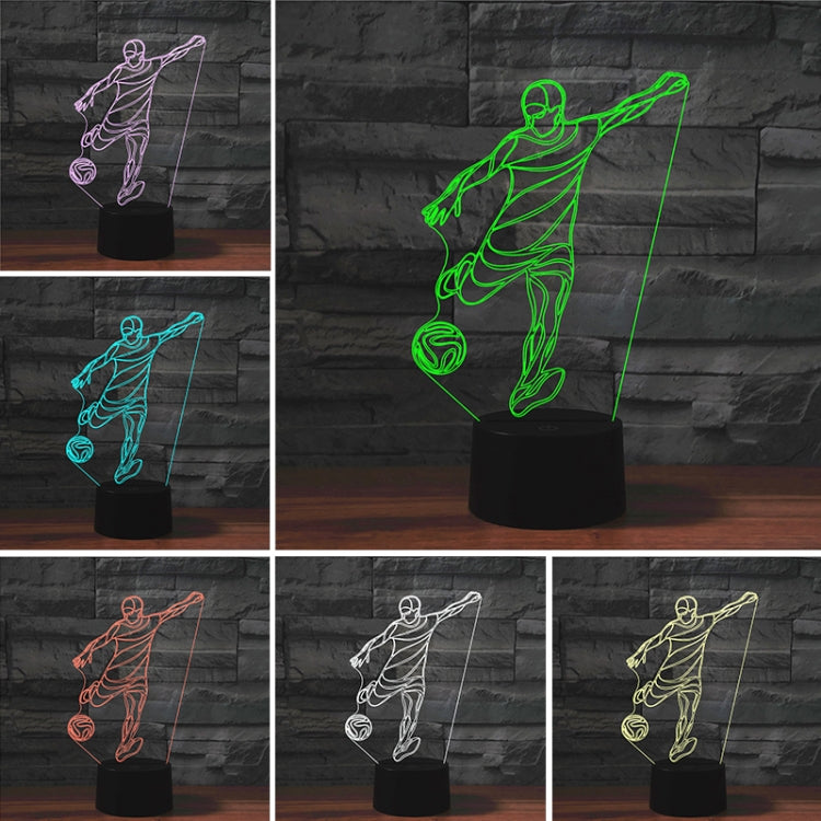 Playing Football Shape 3D Colorful LED Vision Light Table Lamp, USB & Battery Version, USB & Battery Version