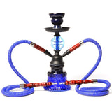 019-MZ729 Double Tube Glass Hookah Blue
