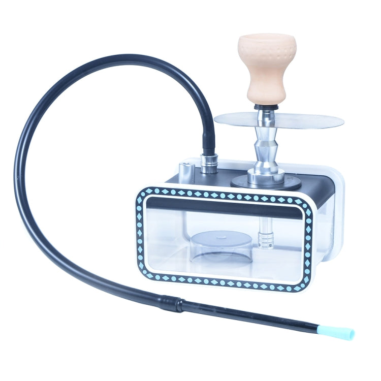 22528-YZH Acrylic Double Pipe Hookah Set Blue