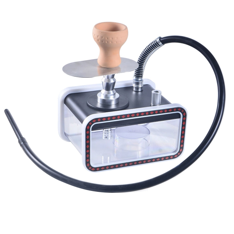 22528-YZH Acrylic Double Pipe Hookah Set Red