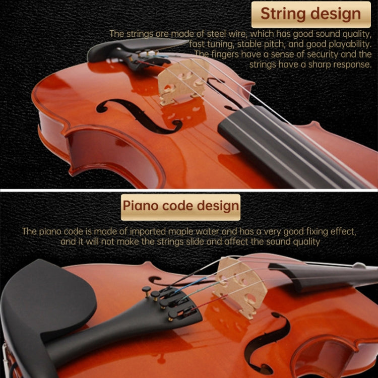 4/4 Full Size Acoustic Violin Handmade Solid Wood Violin, Violin