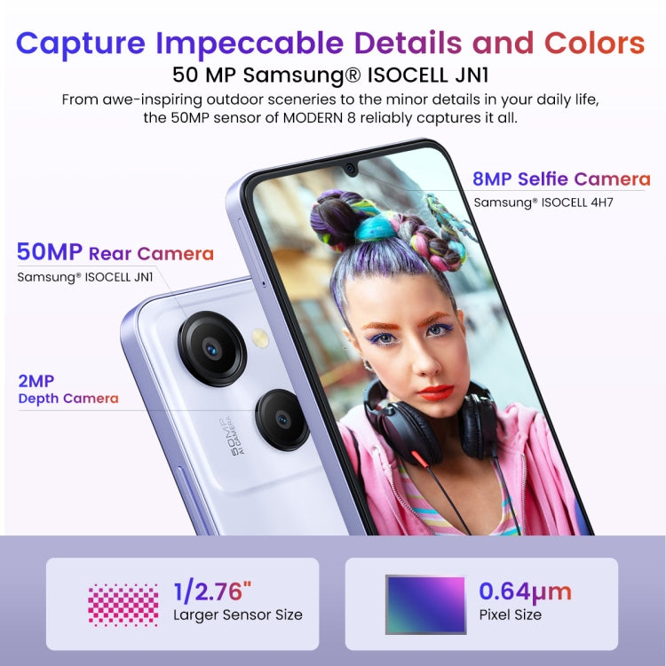 Blackview Oscal MODERN 8, 8GB+128GB, Fingerprint & Face Identification, 6.75 inch Android 13 Unisoc T616 Octa Core up to 2.2GHz, Network: 4G, OTG, 8GB+128GB