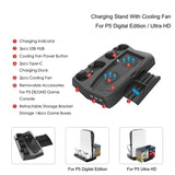 KJH P5-010-2 Multi-function Charging Cooling Fan Base with Storage Tray Bracket For PS5 De / UHD, KJH P5-010-2