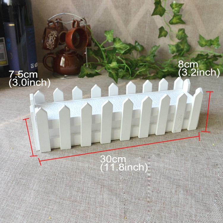Wooden Flower Planter Fence Storage Holder Pot, Size: 30cm x 7.5cm x 8cm, Length: 30cm