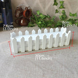 Wooden Flower Planter Fence Storage Holder Pot, Size: 30cm x 7.5cm x 8cm, Length: 30cm