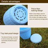 10 PCS Imitation Wooden Barrel Plastic Resin Flower Pot with Tray, Top Diameter: 9cm, Height: 6.5cm, Top Diameter: 9cm