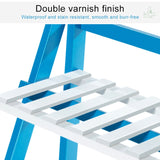 Bamboo 3-Tier Hanging Plant Stand Planter Shelves Flower Pot Storage Rack Folding Display Shelving Plants Shelf, Width: 100cm, 3-Tie Width: 100cm(White), 3-Tie Width: 100cm(Apricot)