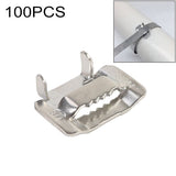 100 PCS 9.53mm 304 Stainless Steel Tie Lock Type Cable Wrapped Bundle Buckle, 9.53mm 9.53mm