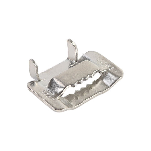 100 PCS 9.53mm 304 Stainless Steel Tie Lock Type Cable Wrapped Bundle Buckle, 9.53mm