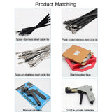 100 PCS 4.6x350mm Stainless Steel Metal Cable Ties Tie Zip Wrap Exhaust Heat Straps Induction Pipe, 4.6x350mm