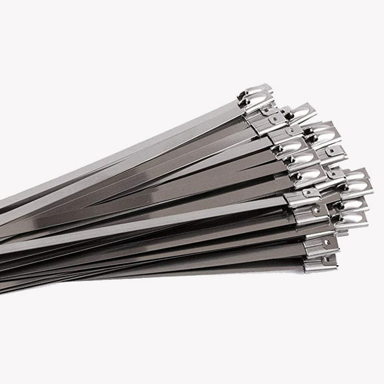 100 PCS 4.6x400mm Stainless Steel Metal Cable Ties Tie Zip Wrap Exhaust Heat Straps Induction Pipe, 4.6x400mm