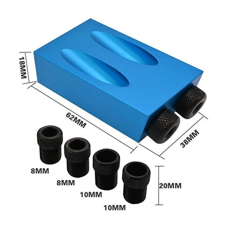 14-Piece Set 15 Degree Angular Oblique Aluminum Alloy Woodworking Hole Locator With The Bit, 14-Piece