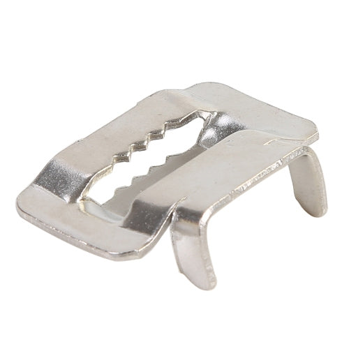 100 PCS 19.05mm 304 Stainless Steel Tie Lock Type Cable Wrapped Bundle Buckle, 19.05mm