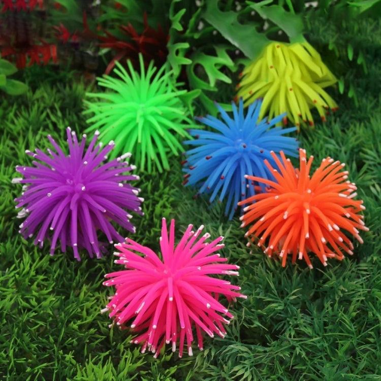 Aquarium Articles Decoration TPR Simulation Sea Urchin Ball Coral with Point, Size: S, Diameter: 7cm, 7cm