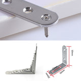 10pcs Stainless Steel 90 Degree Angle Bracket,Corner Brace Joint Bracket Fastener Furniture Cabinet Screens Wall (50mm), 50mm (10pcs)