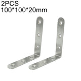 2pcs Stainless Steel 90 Degree Angle Bracket,Corner Brace Joint Bracket Fastener Furniture Cabinet Screens Wall (100mm), 100mm (2pcs) 100mm (2pcs)