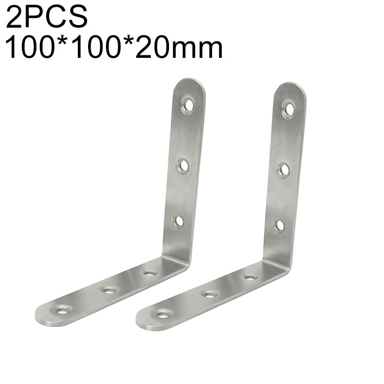 2pcs Stainless Steel 90 Degree Angle Bracket,Corner Brace Joint Bracket Fastener Furniture Cabinet Screens Wall (100mm), 100mm (2pcs) 100mm (2pcs)